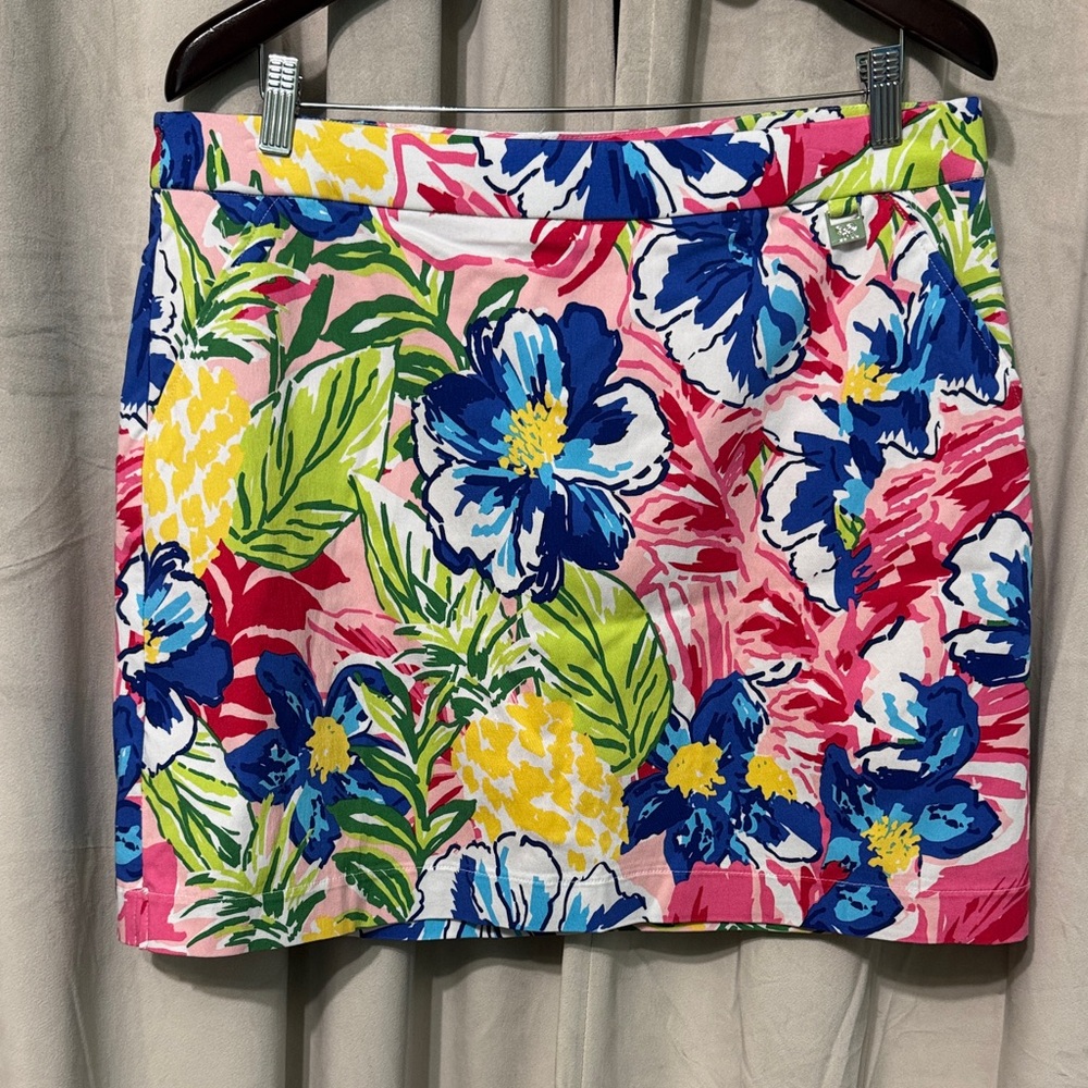 Rafaella Vibrant Floral Skort in Pink and Blue